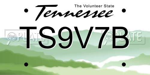TS9V7B Tennessee License Plate