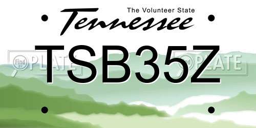 TSB35Z Tennessee License Plate