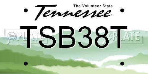 TSB38T Tennessee License Plate