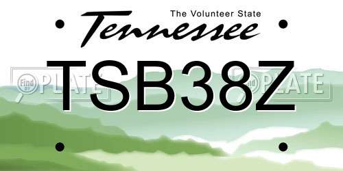 TSB38Z Tennessee License Plate