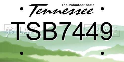 TSB7449 Tennessee License Plate