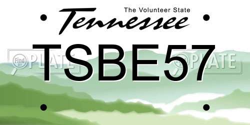 TSBE57 Tennessee License Plate