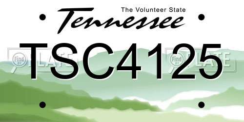 TSC4125 Tennessee License Plate