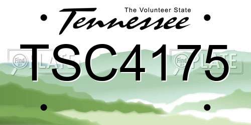 TSC4175 Tennessee License Plate
