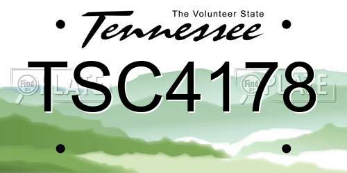 TSC4178 Tennessee License Plate