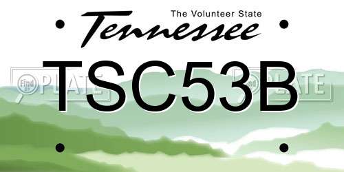 TSC53B Tennessee License Plate