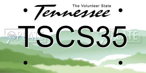 TSCS35 Tennessee License Plate