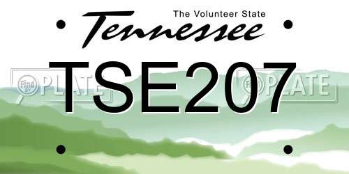 TSE207 Tennessee License Plate