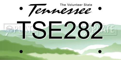 TSE282 Tennessee License Plate