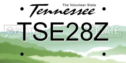 TSE28Z Tennessee License Plate