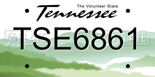TSE6861 Tennessee License Plate