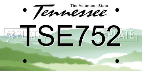 TSE752 Tennessee License Plate