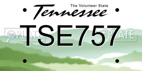 TSE757 Tennessee License Plate