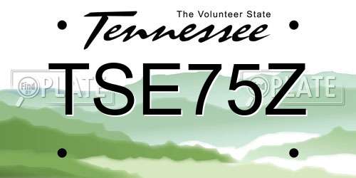 TSE75Z Tennessee License Plate