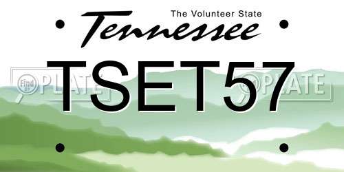 TSET57 Tennessee License Plate