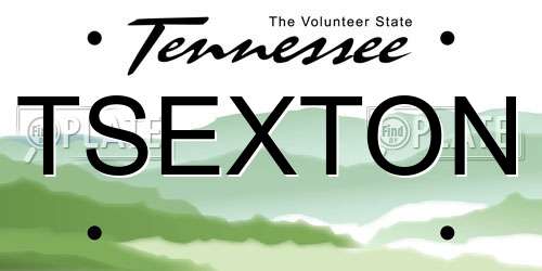TSEXTON Tennessee License Plate