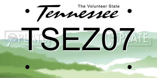 TSEZ07 Tennessee License Plate