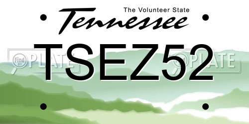 TSEZ52 Tennessee License Plate