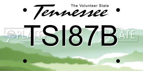 TSI87B Tennessee License Plate