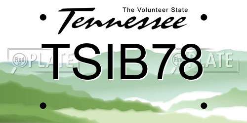 TSIB78 Tennessee License Plate