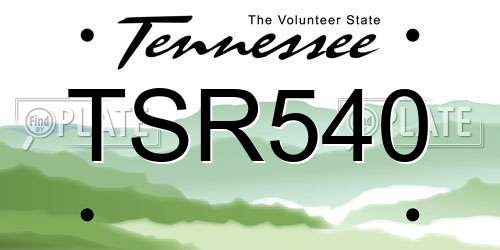 TSR540 Tennessee License Plate