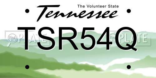 TSR54Q Tennessee License Plate