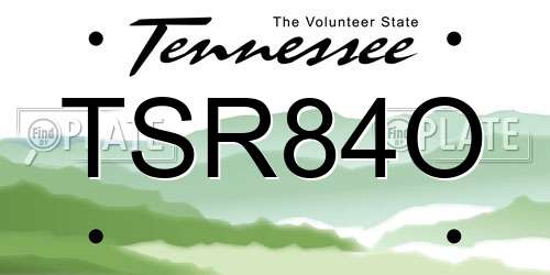 TSR84O Tennessee License Plate