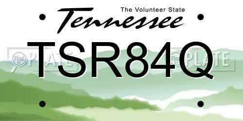 TSR84Q Tennessee License Plate