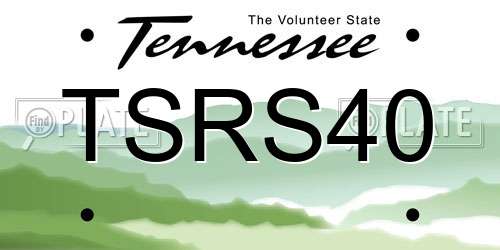 TSRS40 Tennessee License Plate