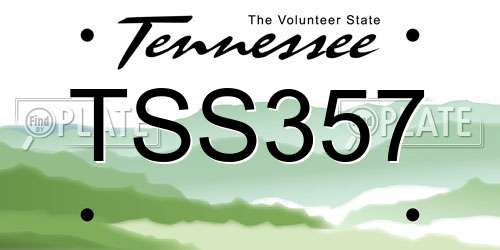TSS357 Tennessee License Plate