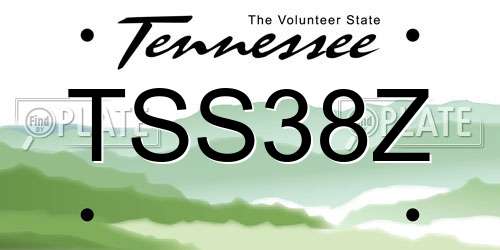 TSS38Z Tennessee License Plate