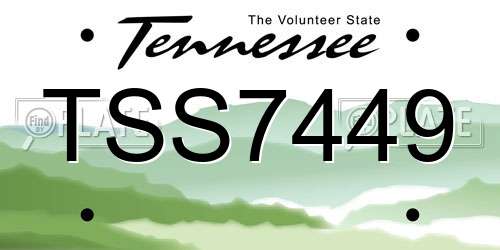 TSS7449 Tennessee License Plate