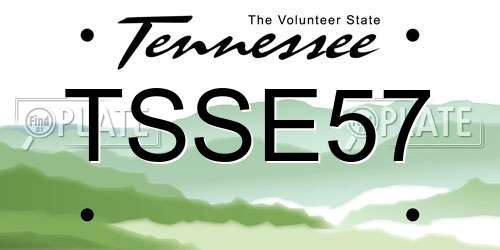 TSSE57 Tennessee License Plate