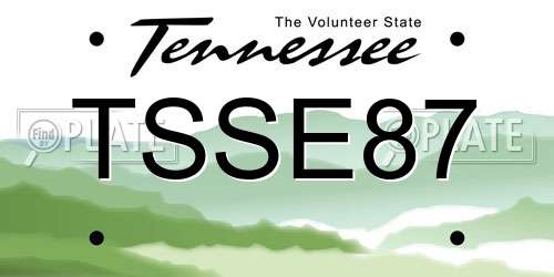 TSSE87 Tennessee License Plate