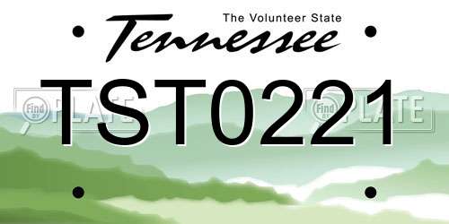 TST0221 Tennessee License Plate