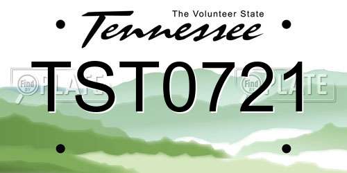 TST0721 Tennessee License Plate