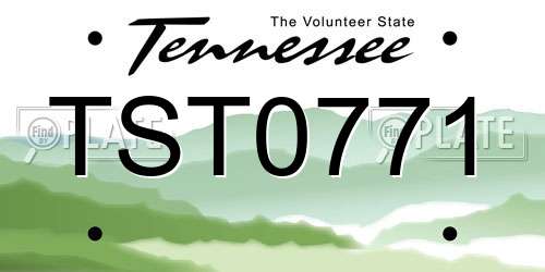TST0771 Tennessee License Plate
