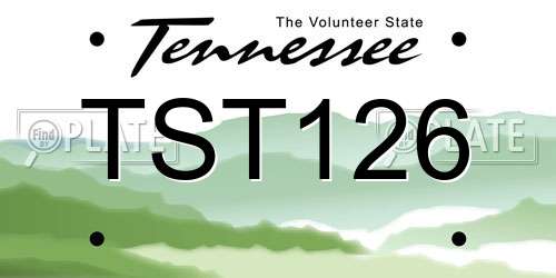 TST126 Tennessee License Plate