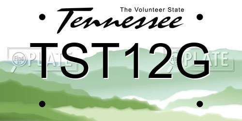 TST12G Tennessee License Plate