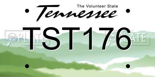 TST176 Tennessee License Plate