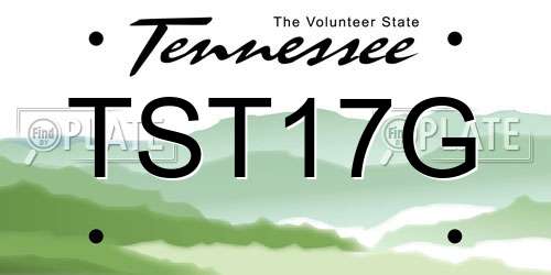 TST17G Tennessee License Plate