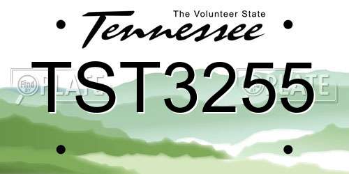 TST3255 Tennessee License Plate