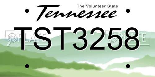 TST3258 Tennessee License Plate