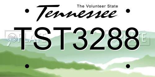 TST3288 Tennessee License Plate