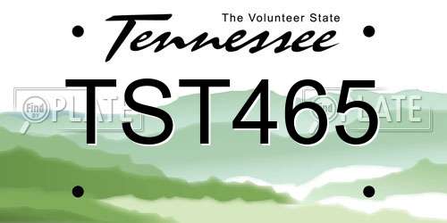 TST465 Tennessee License Plate