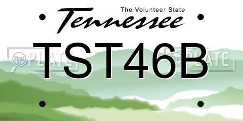 TST46B Tennessee License Plate