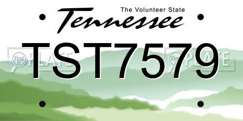 TST7579 Tennessee License Plate