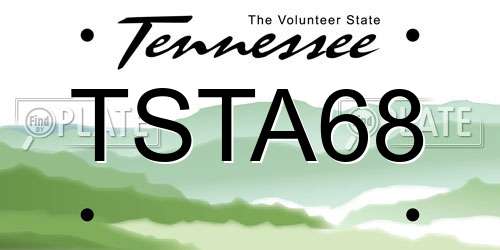 TSTA68 Tennessee License Plate