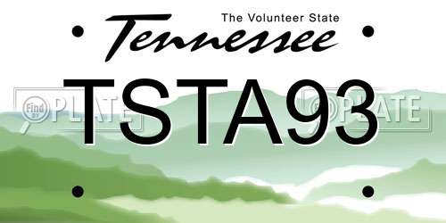 TSTA93 Tennessee License Plate