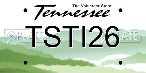 TSTI26 Tennessee License Plate